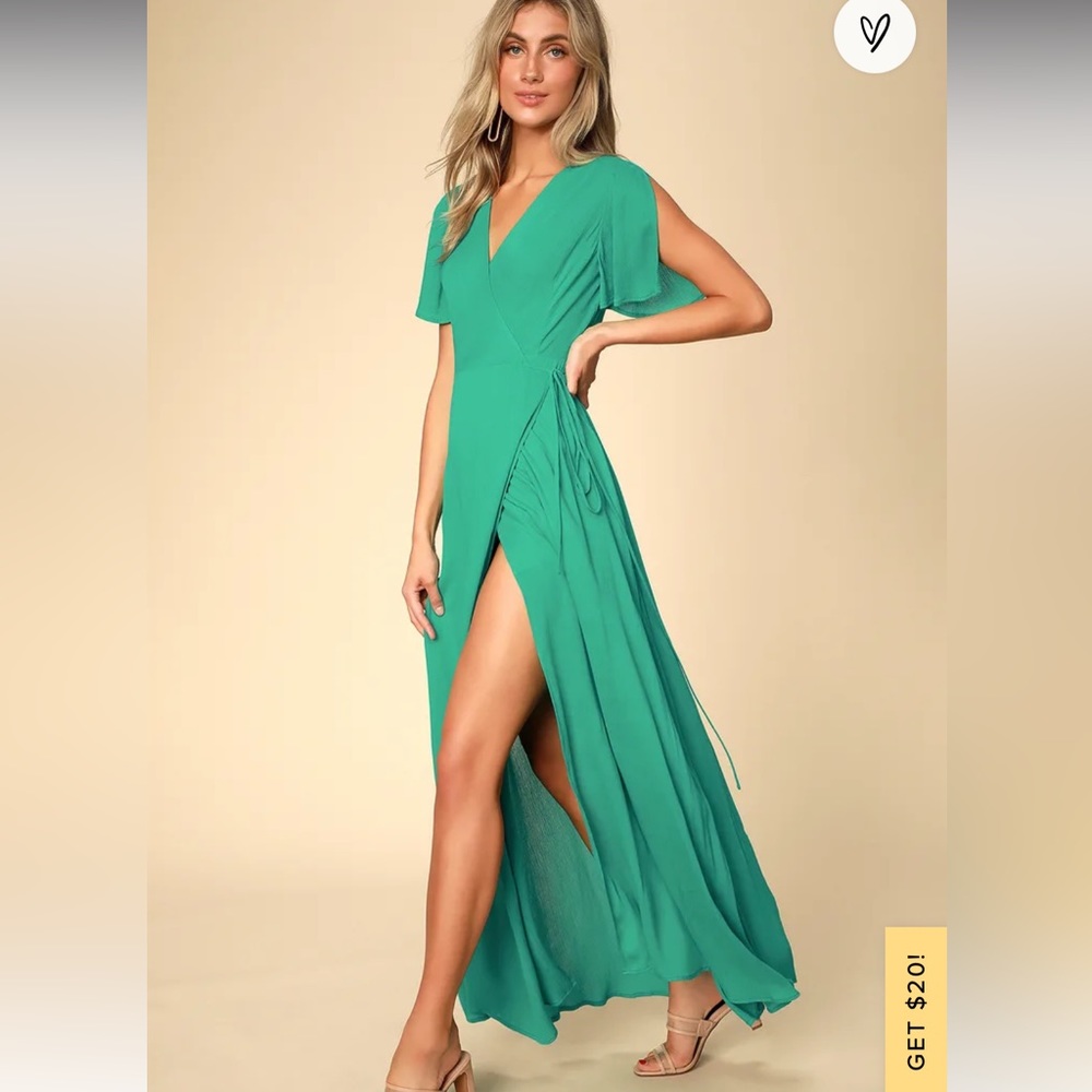 Lulu’s much obliged wrap maxi dress